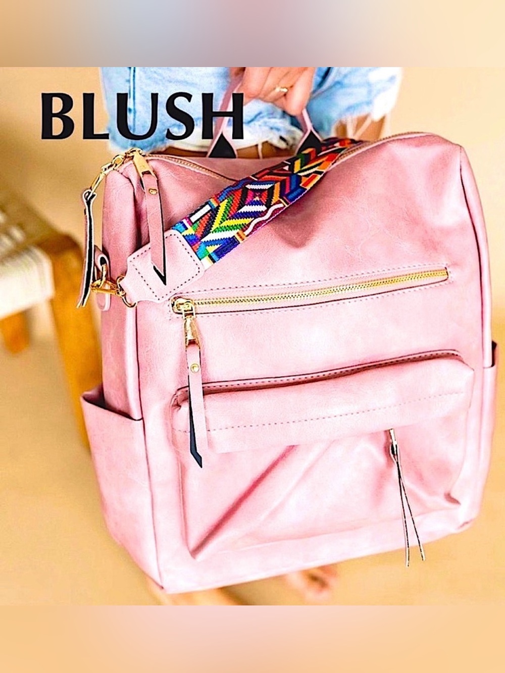 🆕💗CLASSY CLOTH: BLUSH Backpack - Picture 1 of 7